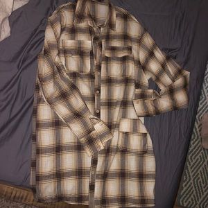 Pretty Little Thing Long Sleeve Plaid Shirt Dress